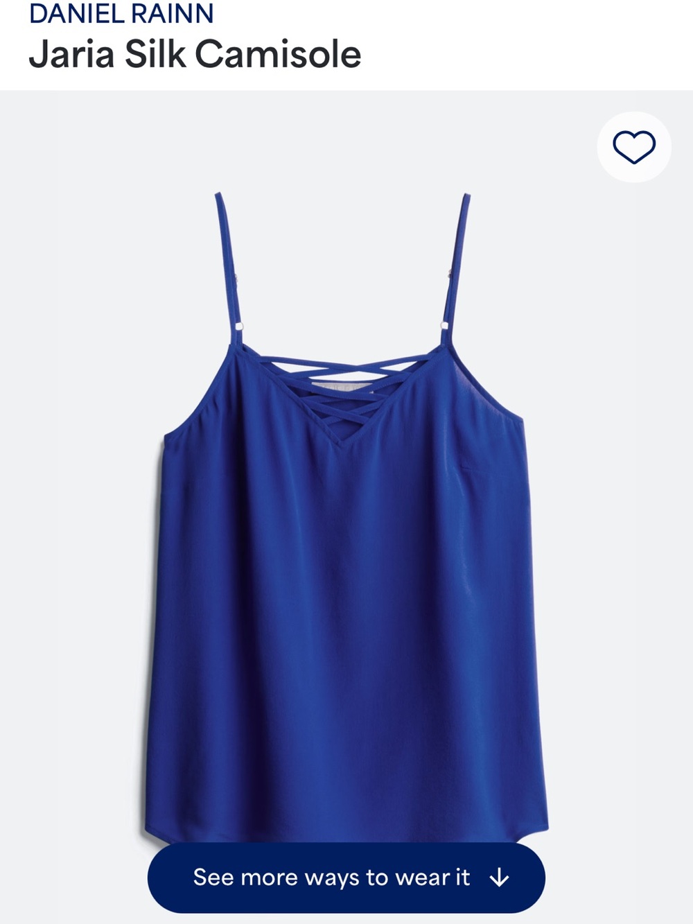 Daniel Rainn Jaria Silk Camisole - Electric Blue